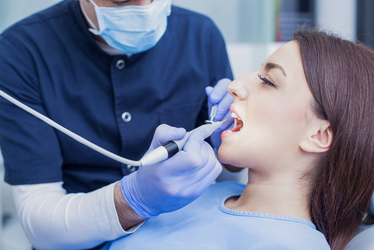 Woman at dentist